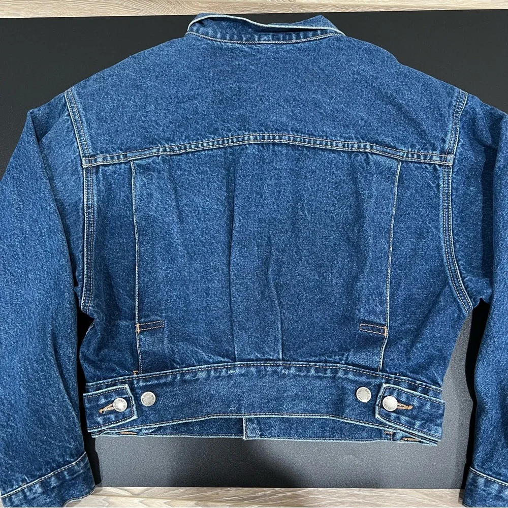 VTG PUMA Jeans Denim Jacket 1980s Germany Short Cut Bomber Size 3 - Picture 6 of 11